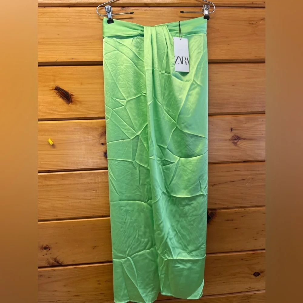 ZARA SATIN EFFECT MIDI SKIRT M - Picture 8 of 11